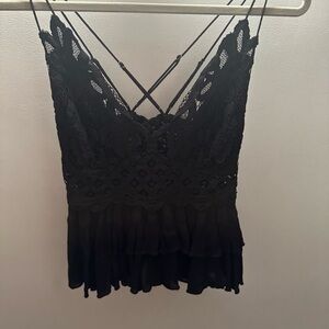 Free People Elegant Black Lace Women’s Top size L